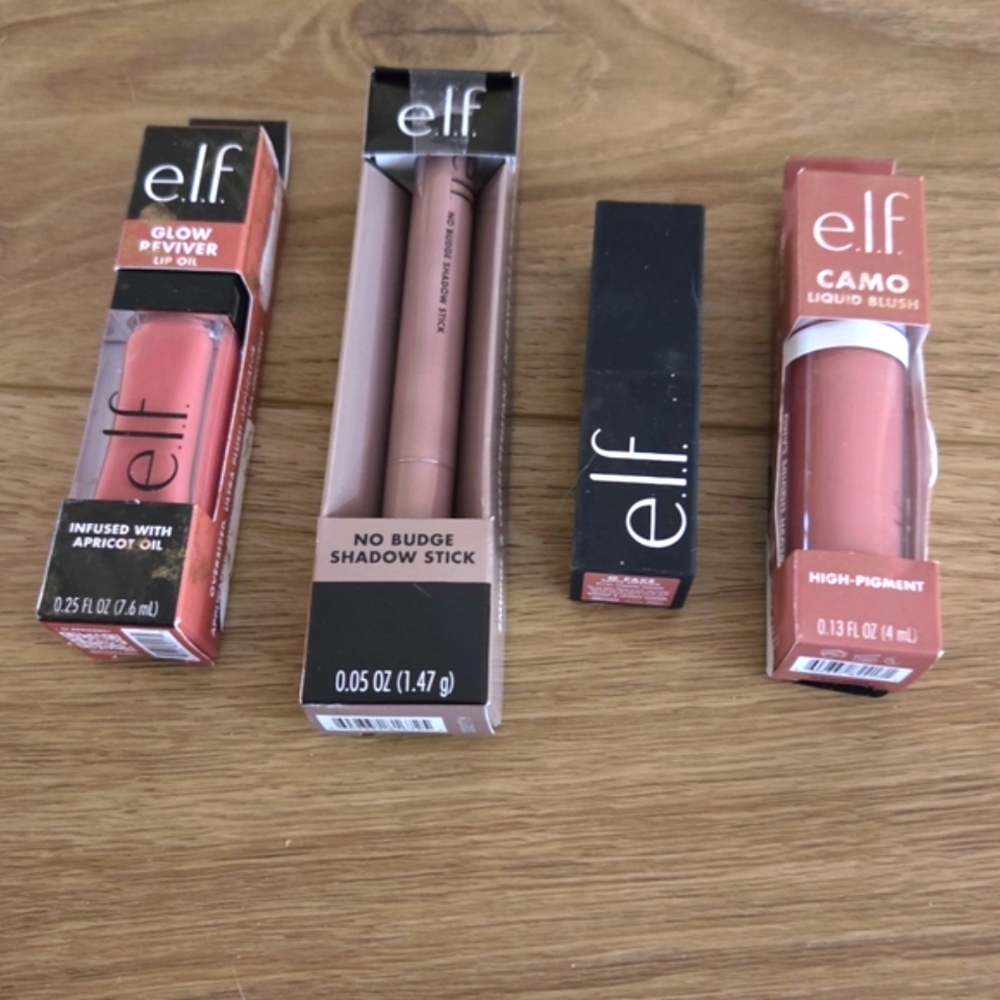 e.l.f. Makeup Set - Lip Oil Shadow Stick Lipstick And Blush